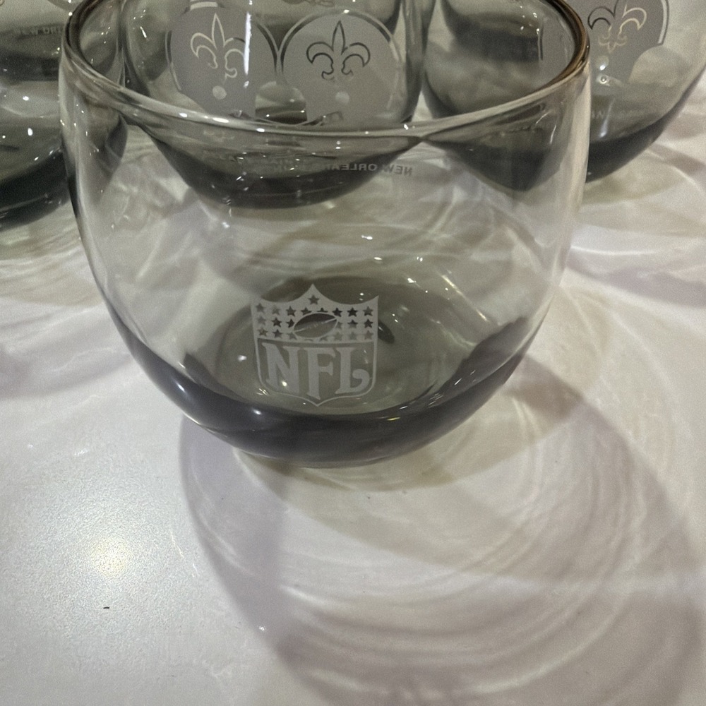 Vintage New Orleans Saints Roly Poly Glasses 7 glasses - Picture 3 of 6